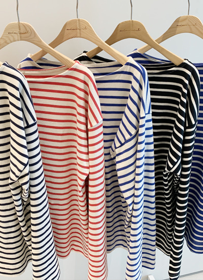(5 All set) stripe t-shirt