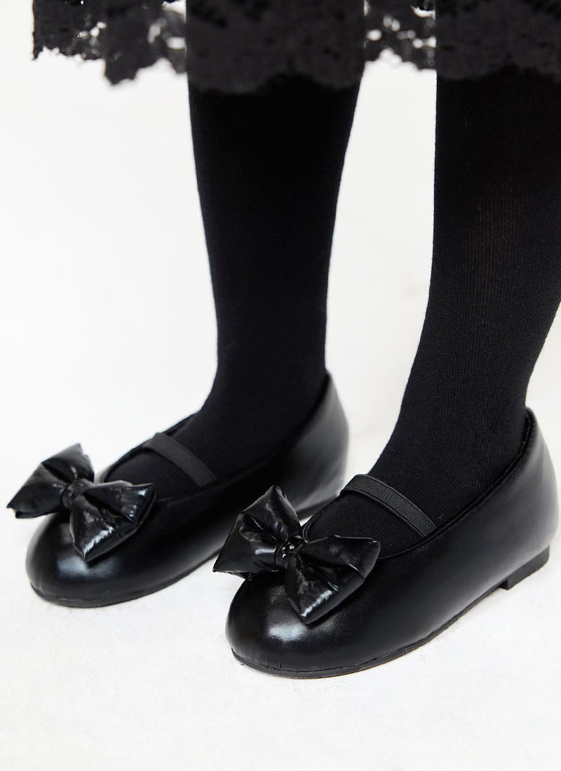 미입금분 ribbon padding flat shoes (블랙)