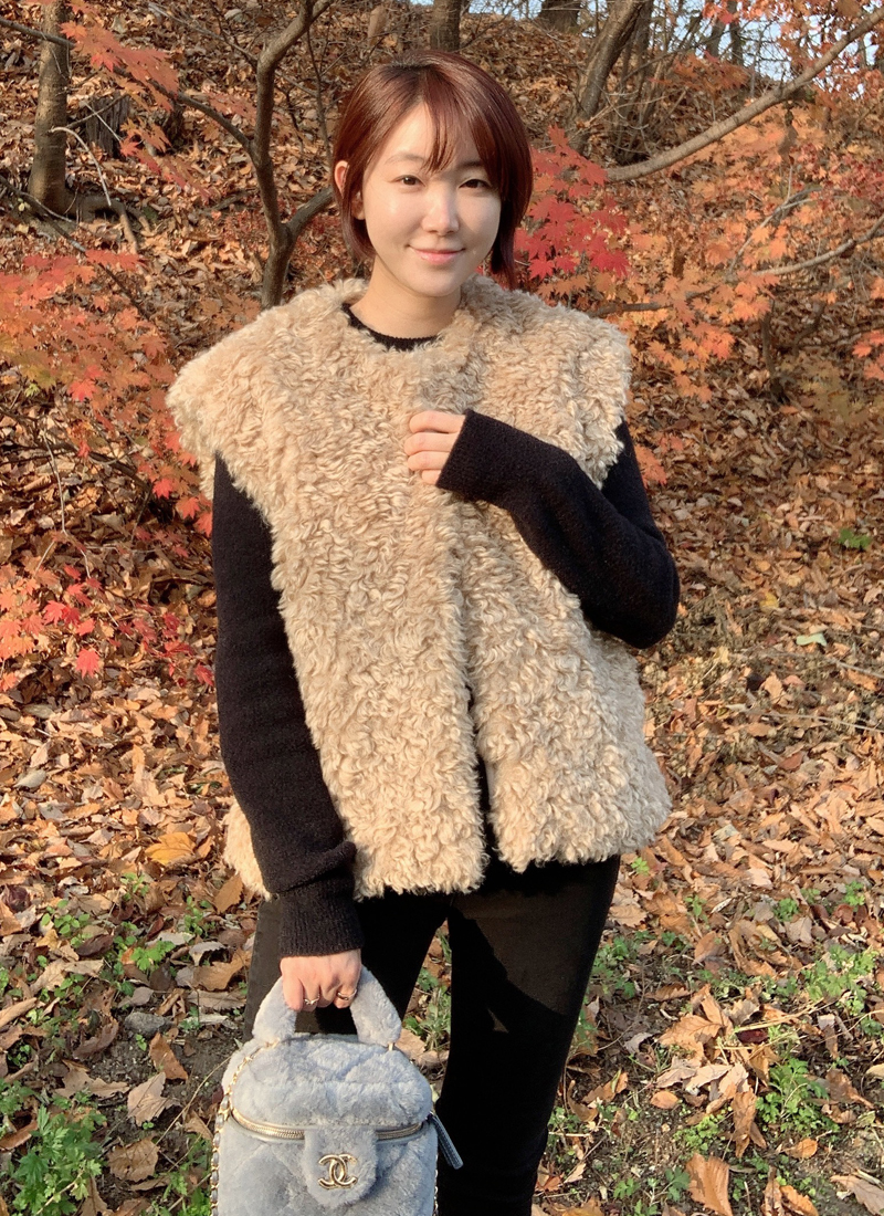 미입금분 eco-fur vest (베이지)