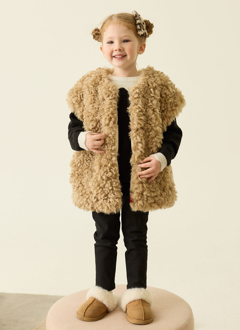kids eco-fur vest (베이지)