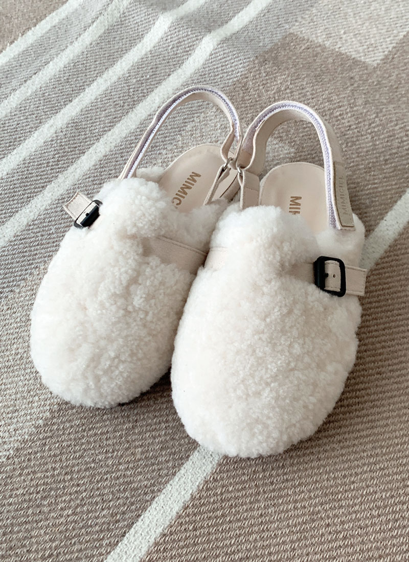 kids shearing slippers (아이보리)